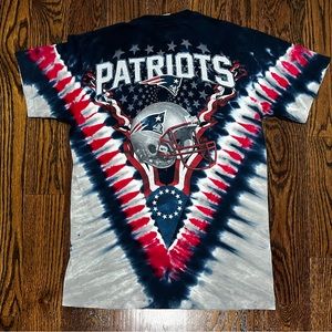 Majestic Vintage New England Patriots Tie Dye All Over Print  NFL Shirt Men M